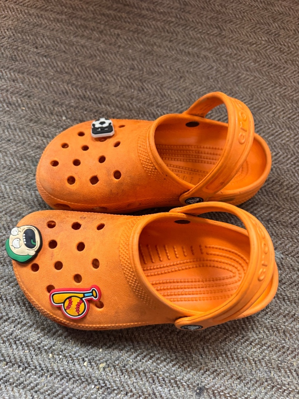 Crocs with cutest charms youth size 1